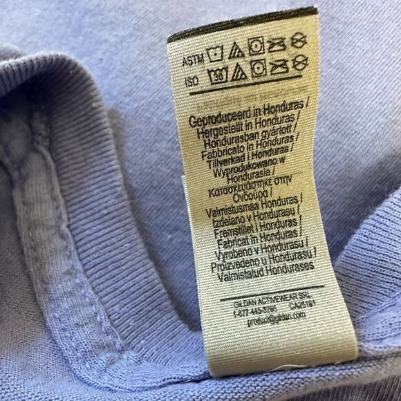 Y2K Gildan More Peace Smiley Face T-shirt Unisex Large Heavy Cotton Purple - Picture 8 of 8